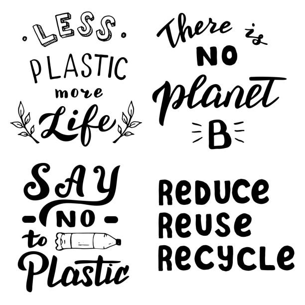 Ecology Motivation Typography Quotes Set Save The Planet Say No To