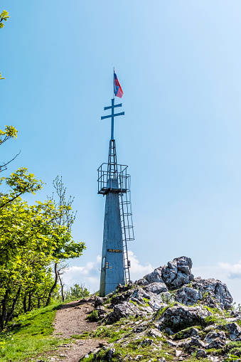 Lookout tower in Vapenna - Rostun hill, Little Carpathians, Slovak republic. Travelling theme.