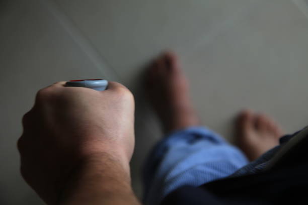 istock Broken leg operated and removed cast, pov 1156537754