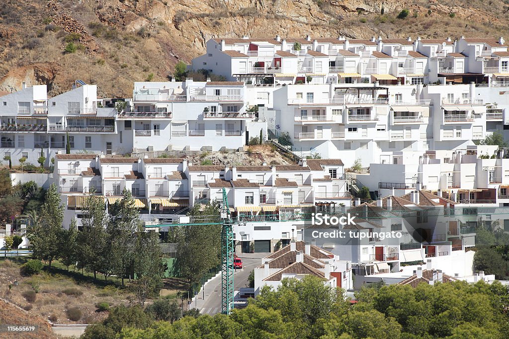 malaga Malaga in Andalusia, Spain. Aerial view of white residential district. Aerial View Stock Photo