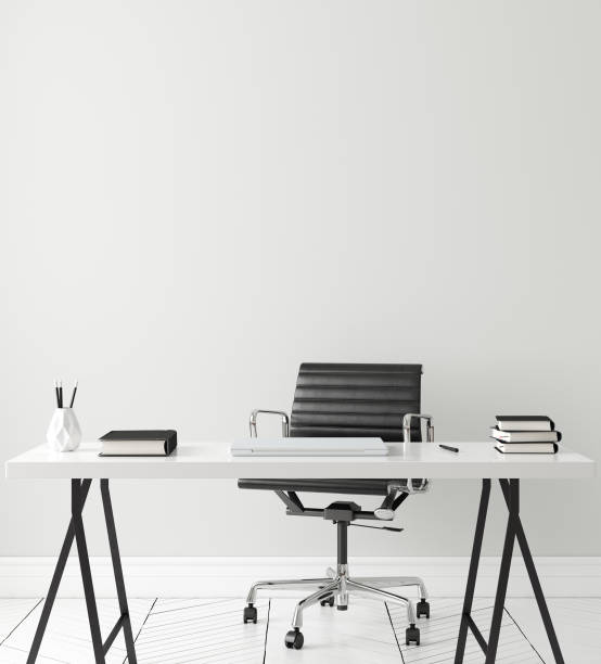istock Poster, wall mock up in home interior background, home office, Scandinavian style 1156570856