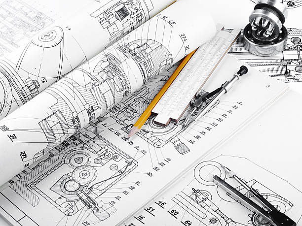 그림이요 데테일 - drawing compass machine part engineering plan 뉴스 사진 이미지