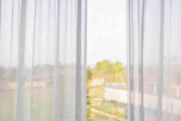 istock window curtain with green garden abstract blur background 1156572933