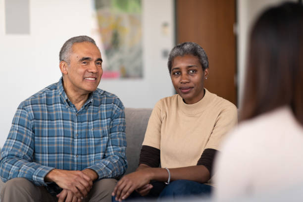 istock Elderly married couple at therapy 1156573564