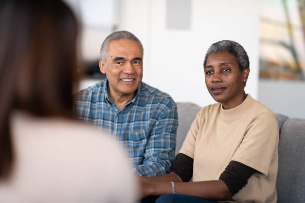 istock Elderly married couple at therapy 1156573569