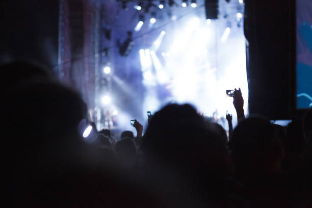 istock Night club party crowd hands up 1156573902
