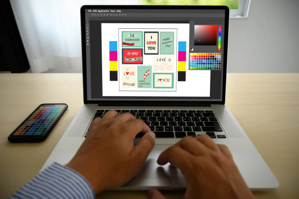 istock Creative Designer Graphic at work. , Illustrator Graphic designer working digital tablet and computer Color swatch samples 1156576896