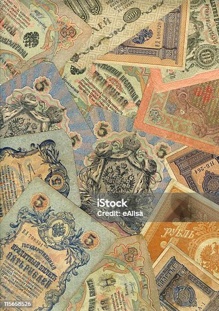 Старый Российские Деньги Фон — стоковые фотографии и другие картинки XIX век - XIX век, Богатство, Бумага