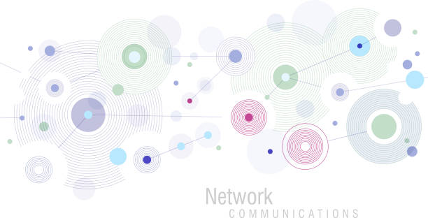 네트워크 파란색 - social media communication global communications symbol stock illustrations