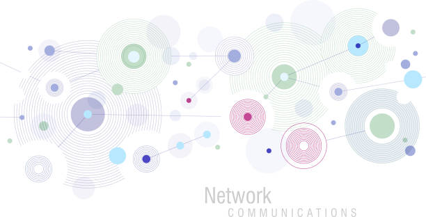 сетевой синий - computer network communication teamwork cooperation stock illustrations