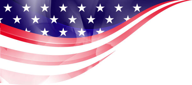 illustrazioni stock, clip art, cartoni animati e icone di tendenza di cornice della bandiera degli stati uniti - american flag fourth of july watercolor painting painted image