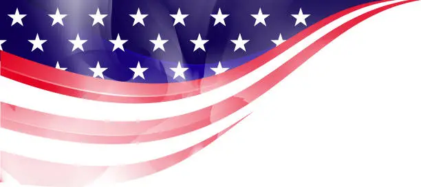 Vector illustration of US flag frame