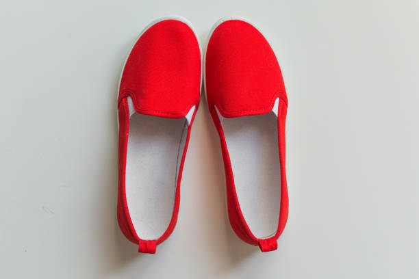 istock Red style woman sneakers. 1156617112