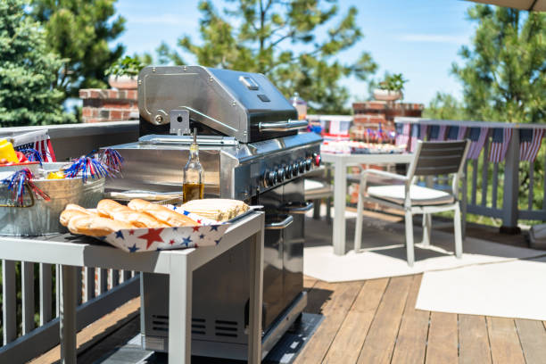 istock Hot dog bar with corn on the cob for July 4th celebration 1156619788