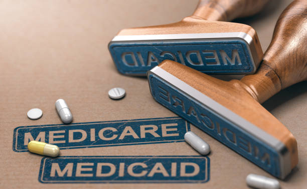 Medicare and Medicaid, National Health Insurance Program In The United States. stock photo
