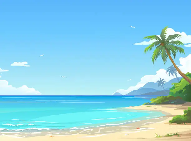 Vector illustration of Beautiful Beach