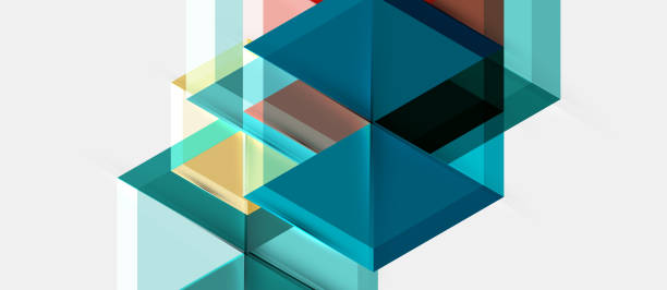 istock Bright color hexagon geometrical composition background, business presentation template 1156625127