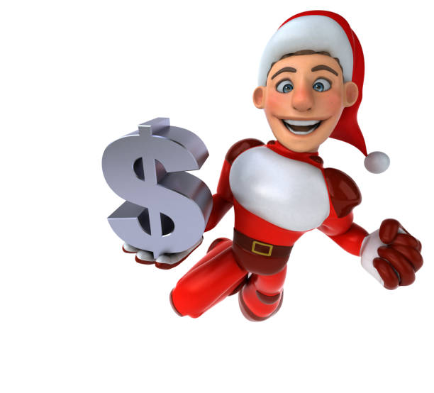 istock Fun Super Santa Claus - 3D Illustration 1156627185