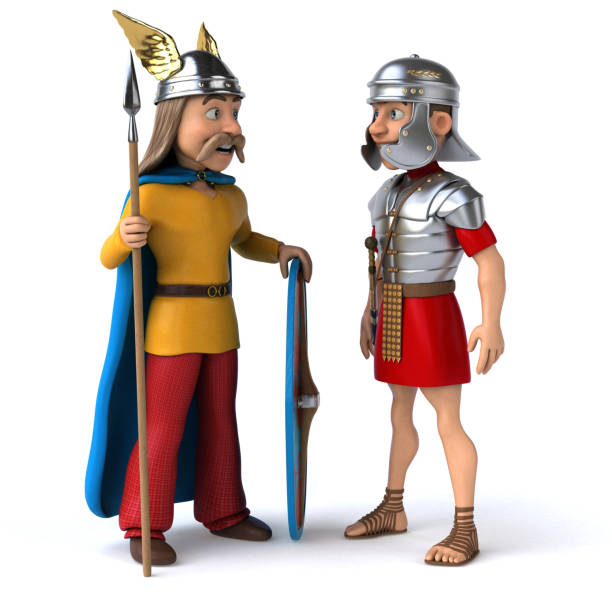 Roman and Gaul - 3D Illustration