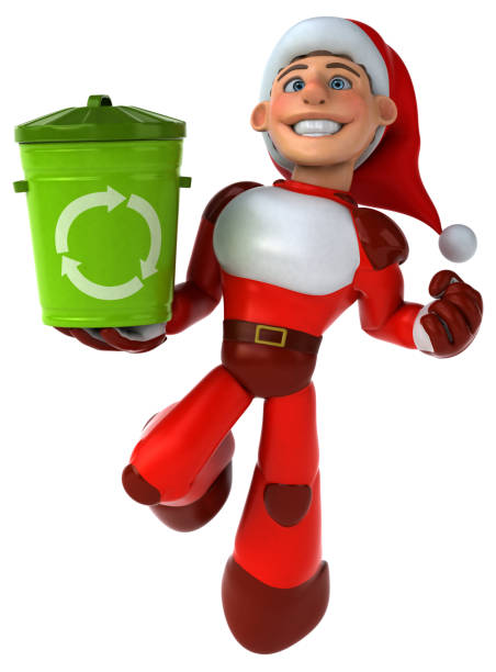 istock Fun Super Santa Claus - 3D Illustration 1156628947
