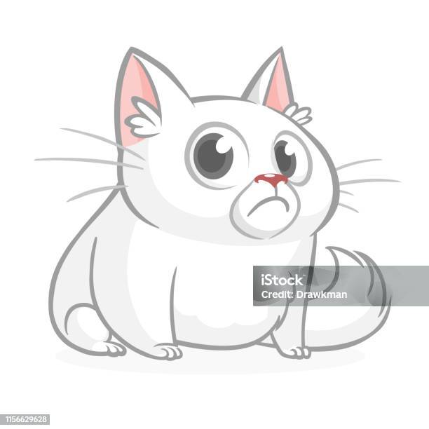 Kartun Kucing Gemuk Lucu Ilustrasi Vektor Ilustrasi Stok - Unduh Gambar