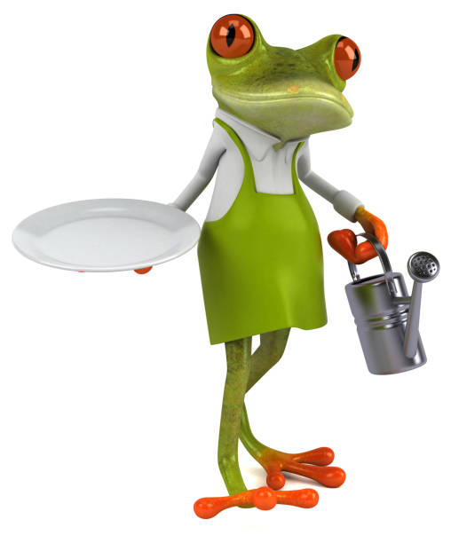 istock Fun frog gardener - 3D Illustration 1156630509