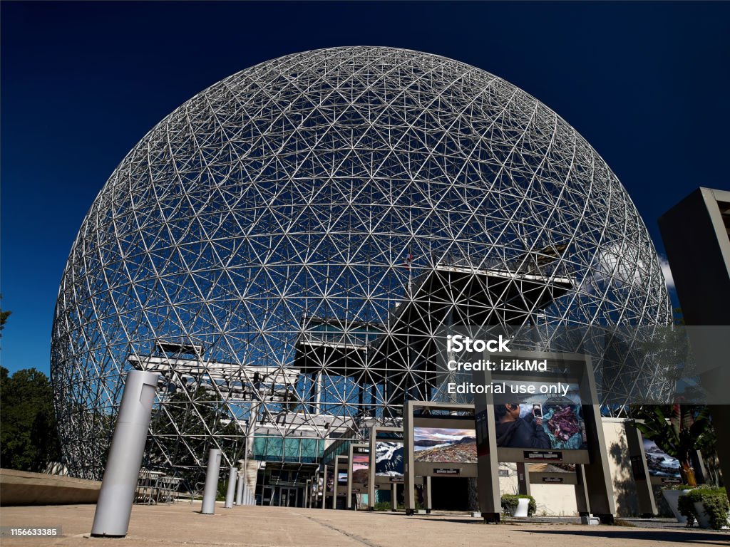 Biosphere Environmental Museum in Montreal. The Biosphere is a unique and spectacular site, located at Parc Jean-Drapeau in Montreal Montreal, Quebec, Canada September 14, 2018:- Biosphere Environmental Museum in Montreal. The Biosphere is a unique and spectacular site, located at Parc Jean-Drapeau in Montreal. Montreal Biosphere Stock Photo