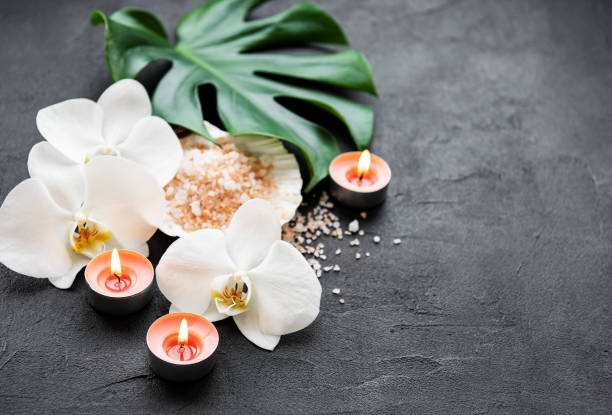 istock Natural spa ingredients with orchid flowers 1156634979