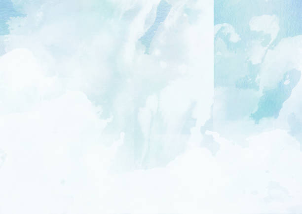 istock Blue abstract watercolor cloudscape painting 1156636110