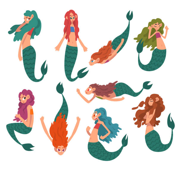 Collection Of Cute Little Mermaids Funny Fairytale Mythical Creatures Cartoon Characters Vector Illustration Stock Illustration - Download Image Now - iStock Collection Of Cute Little Mermaids Funny Fairytale Mythical Creatures Cartoon Characters Vector Illustration Stock Illustration - Download Image Now - iStock