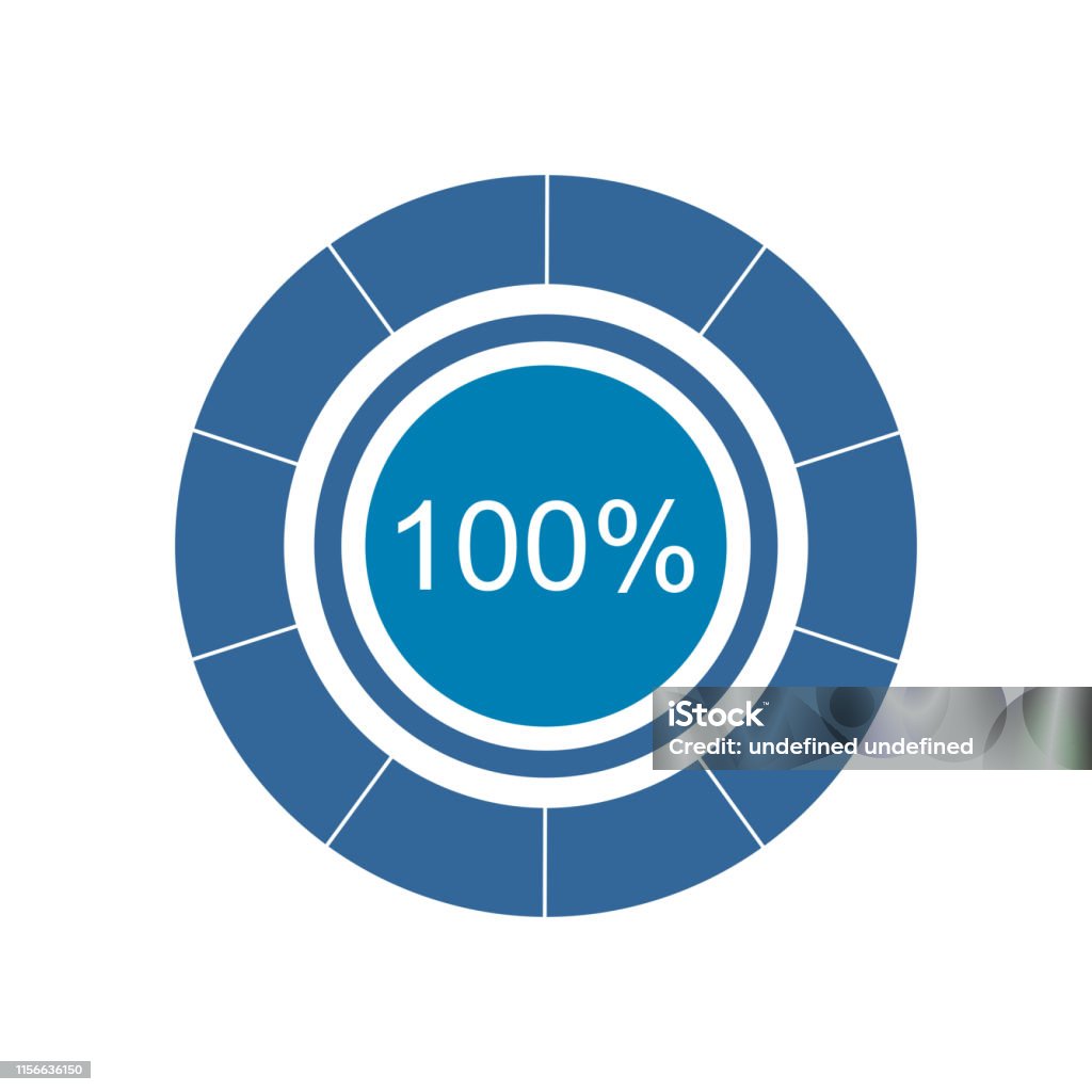 Blue Pie Graph And Chart With 100 Percentage Stock Illustration blue-pie-graph-and-chart-with-100-percentage-stock-illustration