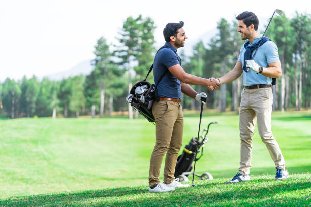 istock Friends Playing Golf on a Beautiful Sunny Day Handshake 1156637272