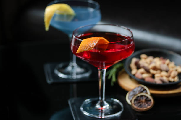 Cocktail at Bar with Nuts