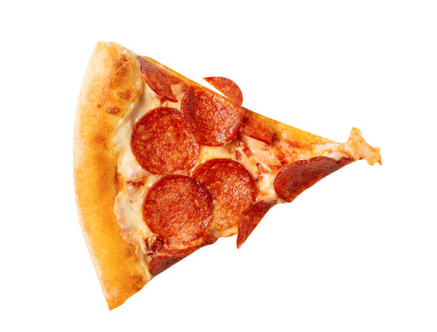 istock Fresh tasty pepperoni pizza slice isolated on white background. 1156639252