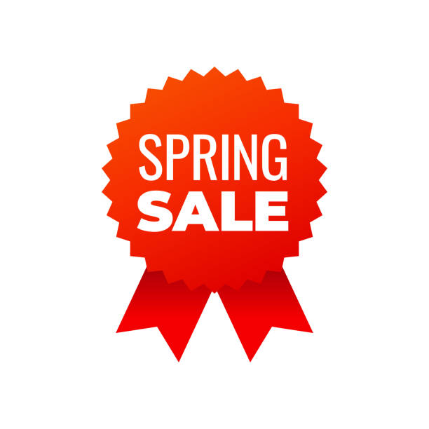 istock Red award medals symbol on white background, spring sale 1156642467
