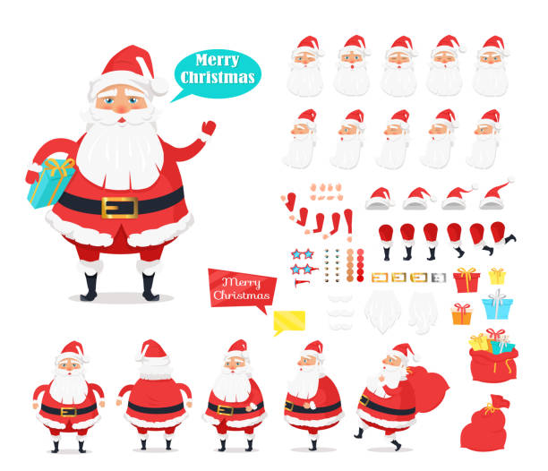 110+ Santa Claus Back View Illustrations - iStock