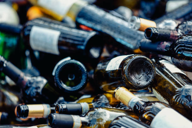 A large heap of empty wine bottles. Garbage. Recycle concept. A large heap of empty wine bottles. Garbage. Recycle concept. Ecology bottle empty nobody glass stock pictures, royalty-free photos & images