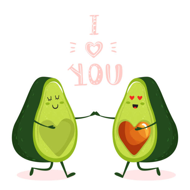 Ilustración de Dibujos Animados Lindo Aguacate Pareja Carácter Con El Corazón Y Letras De Moda y más Vectores Libres de Derechos de Aguacate - iStock Ilustración de Dibujos Animados Lindo Aguacate Pareja Carácter Con El Corazón Y Letras De Moda y más Vectores Libres de Derechos de Aguacate - iStock