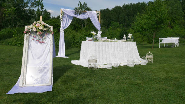 istock White wedding on a beautiful spring day in nature 1156651742