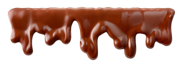 istock Melted chocolate. Stream. Syrup with drops is dripping isolated on white. With clipping path. 1156655421