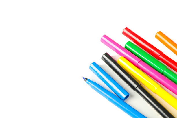 istock Color markers isolated on white background, closeup 1156655432