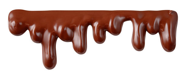 istock Melted chocolate. Stream. Syrup with drops is dripping isolated on white. With clipping path. 1156655460
