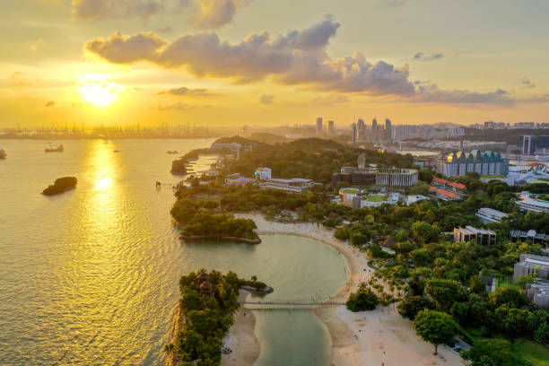 istock Sentosa Beach in Singapore at sunset 1156656008