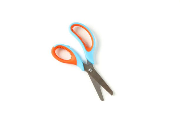 istock Stationery color scissors isolated on white background 1156656318