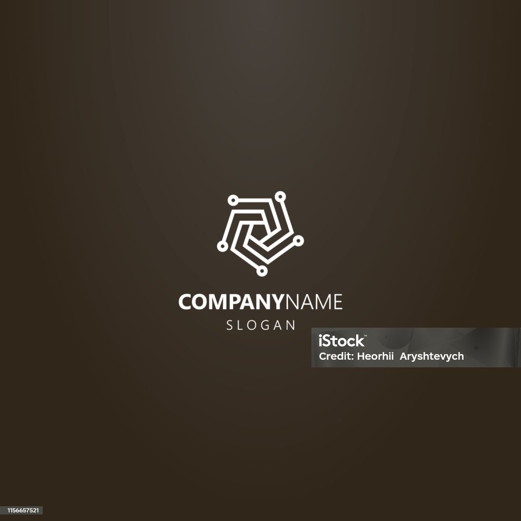 Vector Line Art Logo Hình Học Của Microboard Hình Ngũ Giác Xoắn Ốc ...