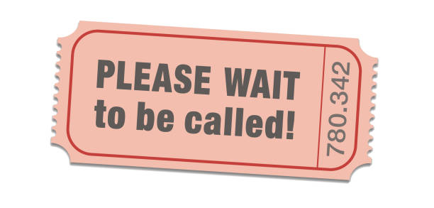 istock Please wait ticket. Single waiting list ticket with high number for patient ones. Isolated vector illustration on white background. 1156657553