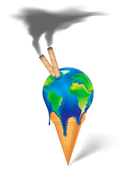 istock earth  ice cream with wafer rolls and smoke is melting isolated on a white background vertical vector illustration 1156660730