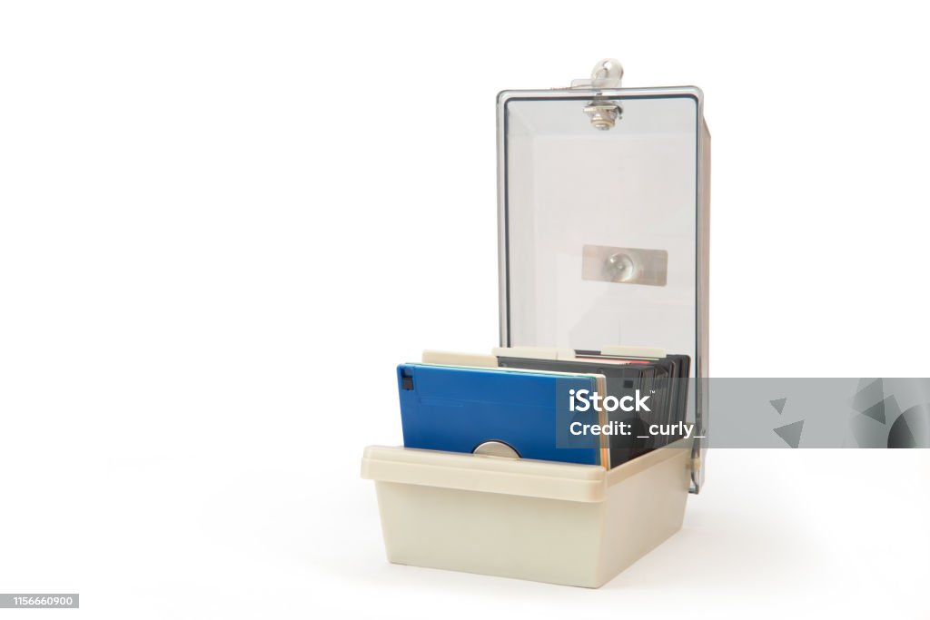 Floppy Disc Box Plastic Box For Floppy Disk Isolated On The White Background Stock ...