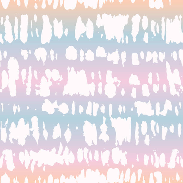 holographische pastell gradient tie-dye shibori streifen vektor nahtlose muster - pattern repetition backgrounds pastel colored stock-grafiken, -clipart, -cartoons und -symbole