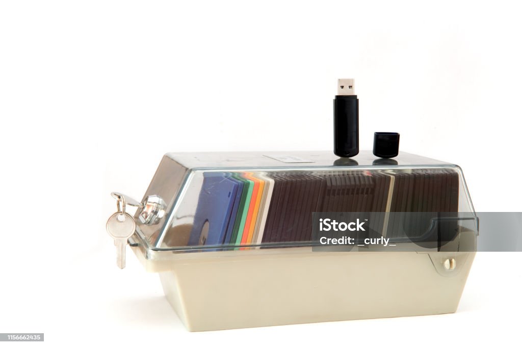Floppy Disc Box Plastic Box For Floppy Disk Isolated On The White Background With The ...